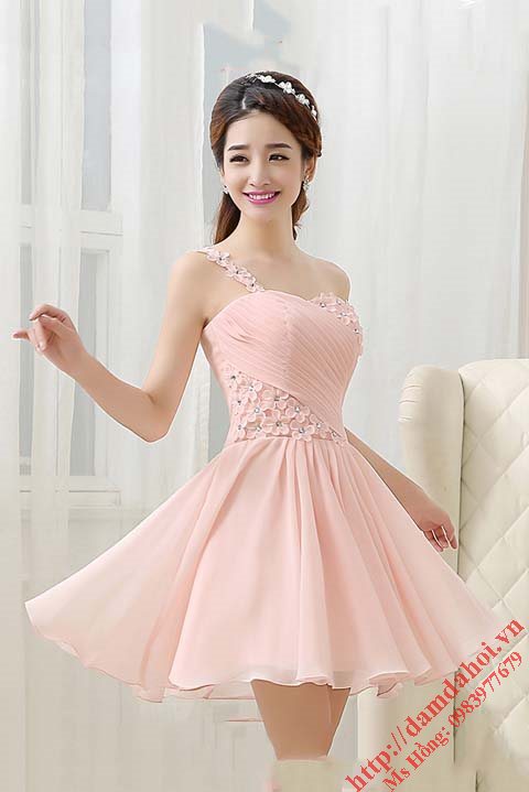 Váy cổ yếm hồng nhạt (Size 110 - 150) - Quỳnh Boutique